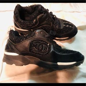 Authentic Chanel Tweed Trainers 5.5